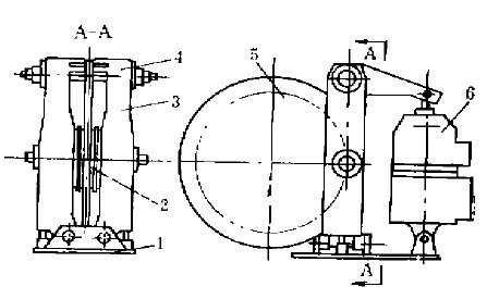 电力液压制动臂型盘式制动器(II型)示意图